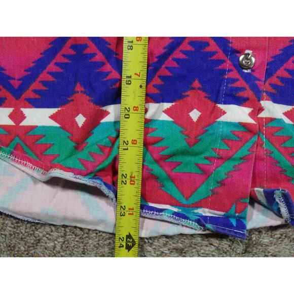 Vtg 90s Roughrider by Circle Y Western Shirt, Tribal Aztec Pattern Women's Small - Picture 7 of 11